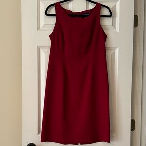 Ann Taylor Sleeveless Rich Red Wool Blend Sheath Dress